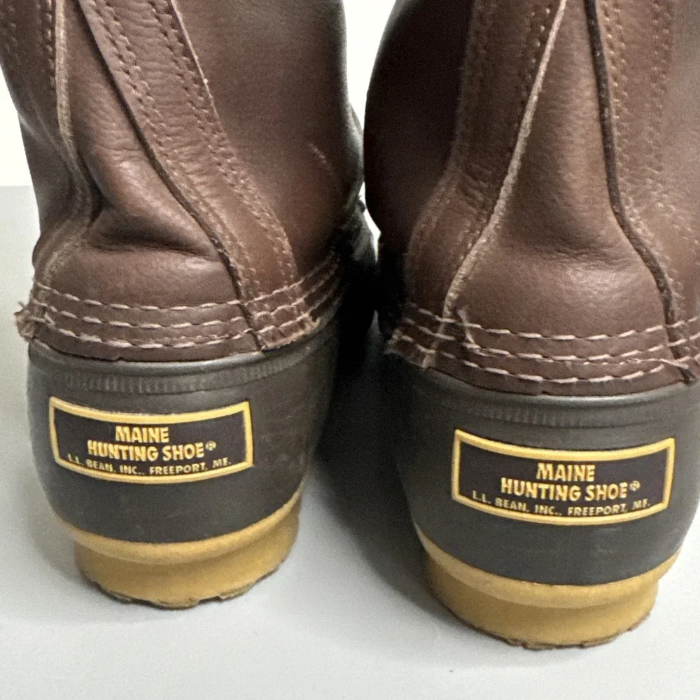 LL Bean Boots Mens Size 9 Maine Leather Hunting Duck Boot Shoe Rubber